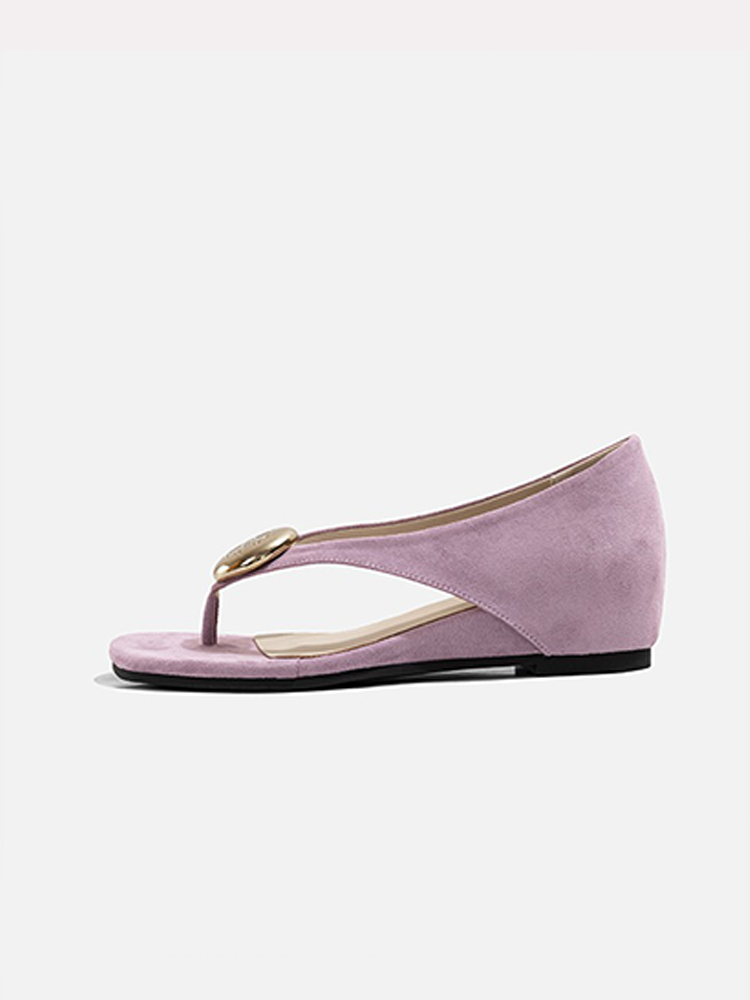 5cm Hidden Wedge French Flat Toe-Post Sandals
