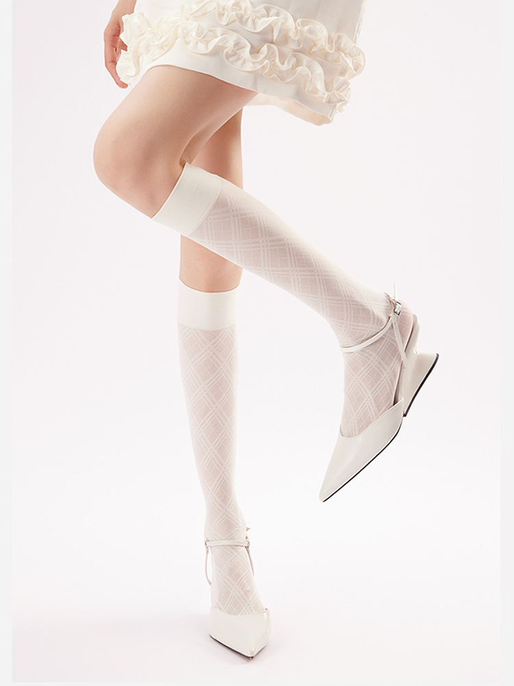 Diamond Grid Mesh Socks Dark Sweet JK Style