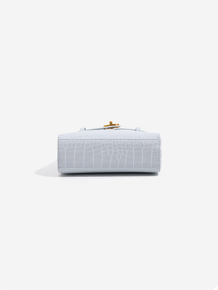 Crocodile Print Leather Kelly Bag