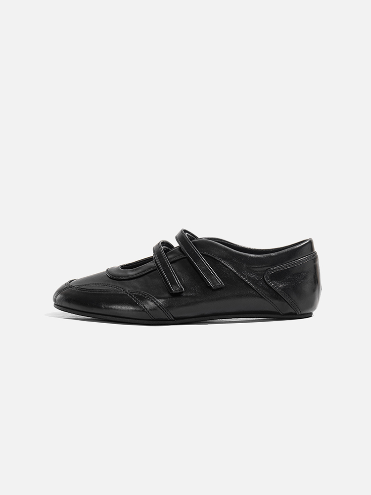Hidden Wedge Leather Mary Jane Ballet Flats Vintage