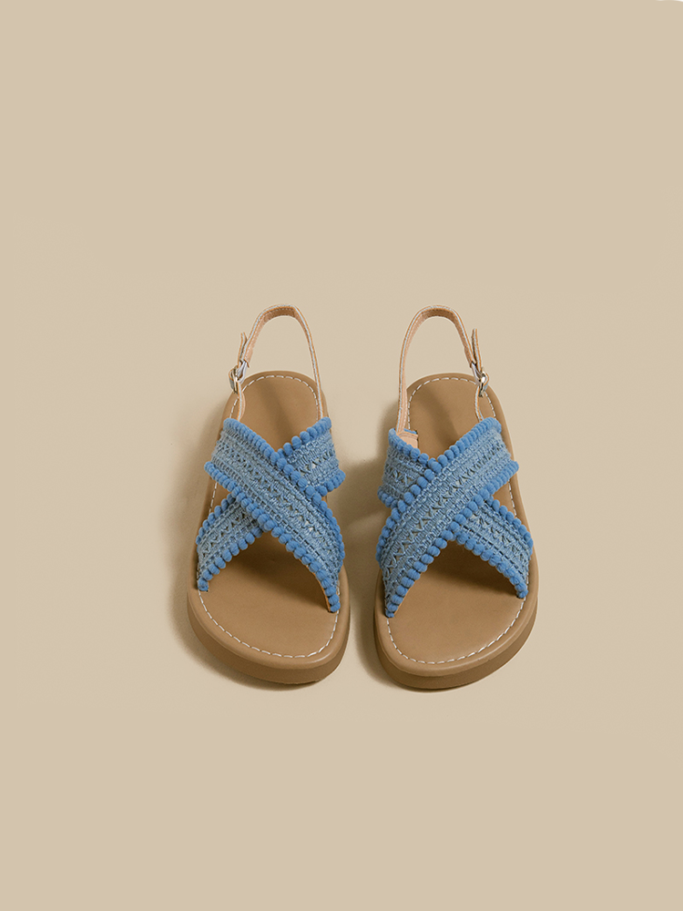 Woven Cross-Strap Vacation Sandals