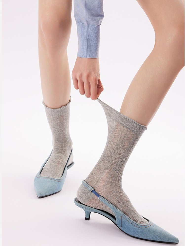 Ballet Mesh Breathable Crew Socks Summer Style