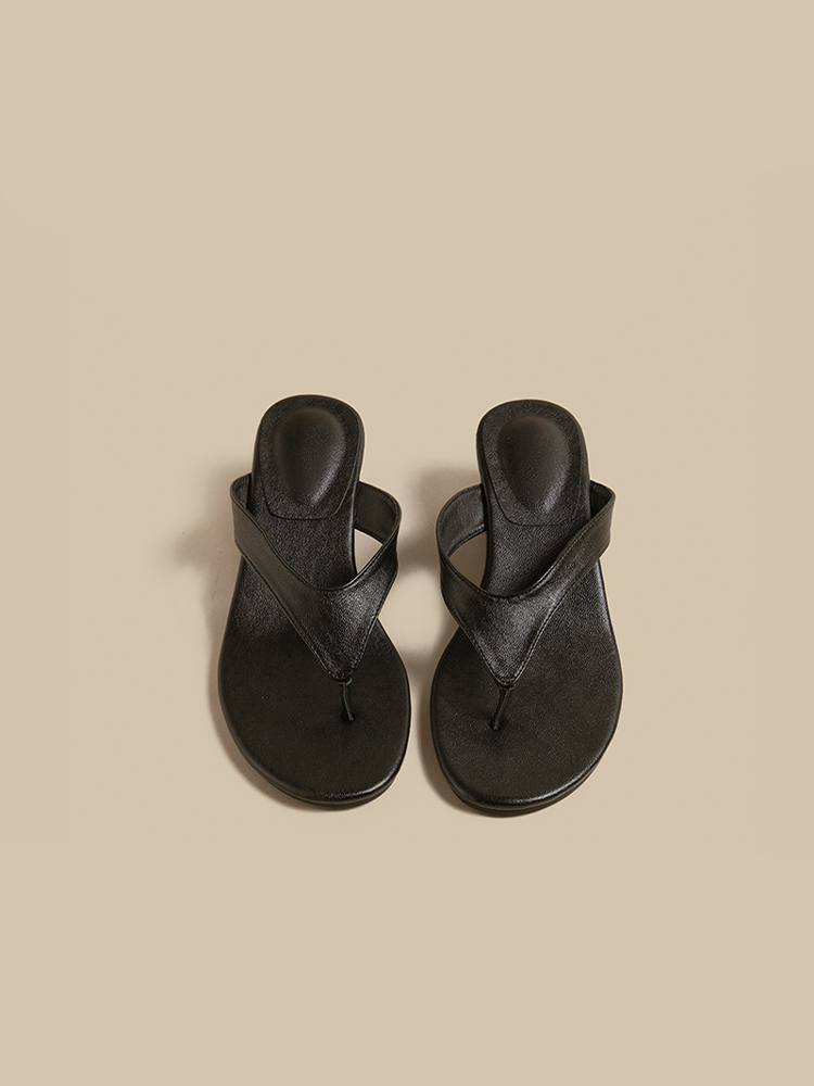French Wedge Toe-Post Sandals