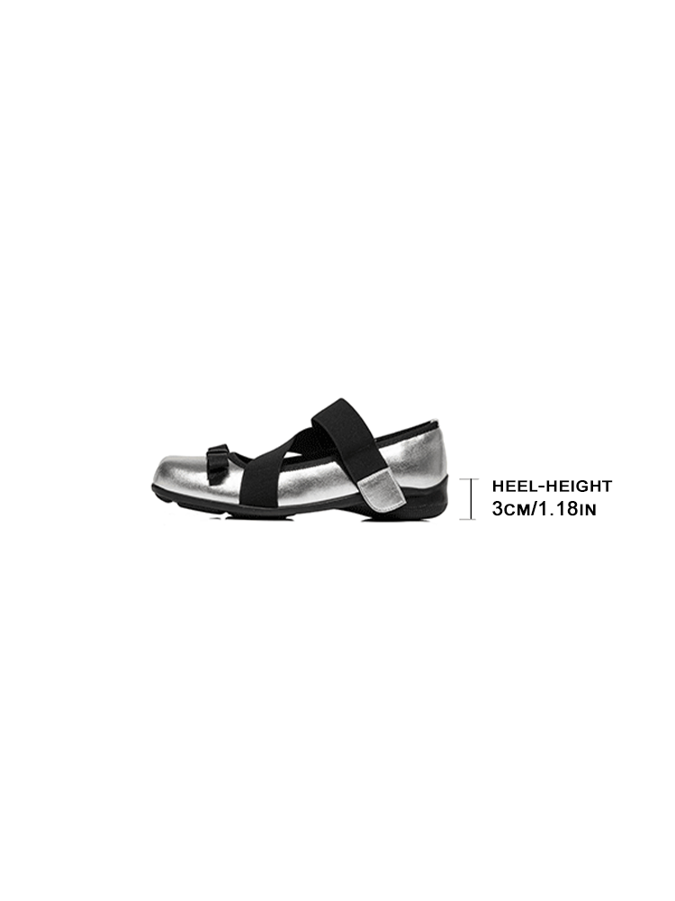 Leather Square Toe Cross-Strap Mary Jane Shoes