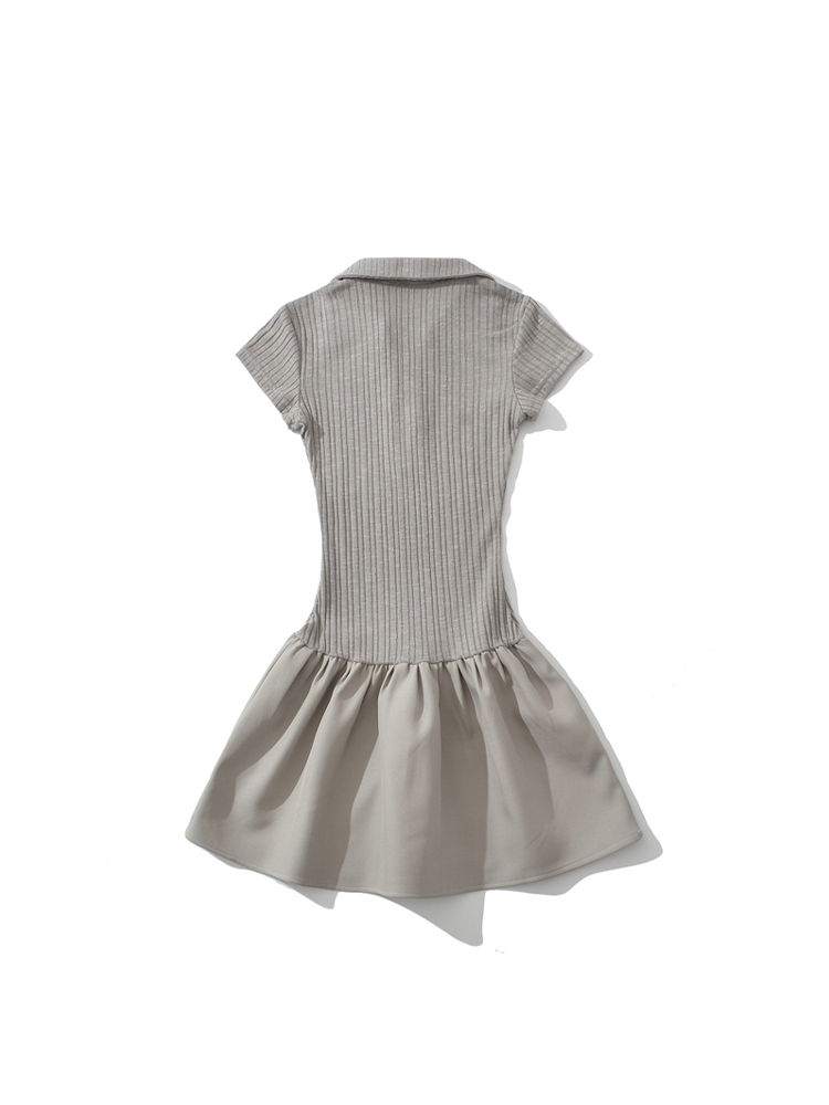 Ballet Style Polo Collar Knit Dress