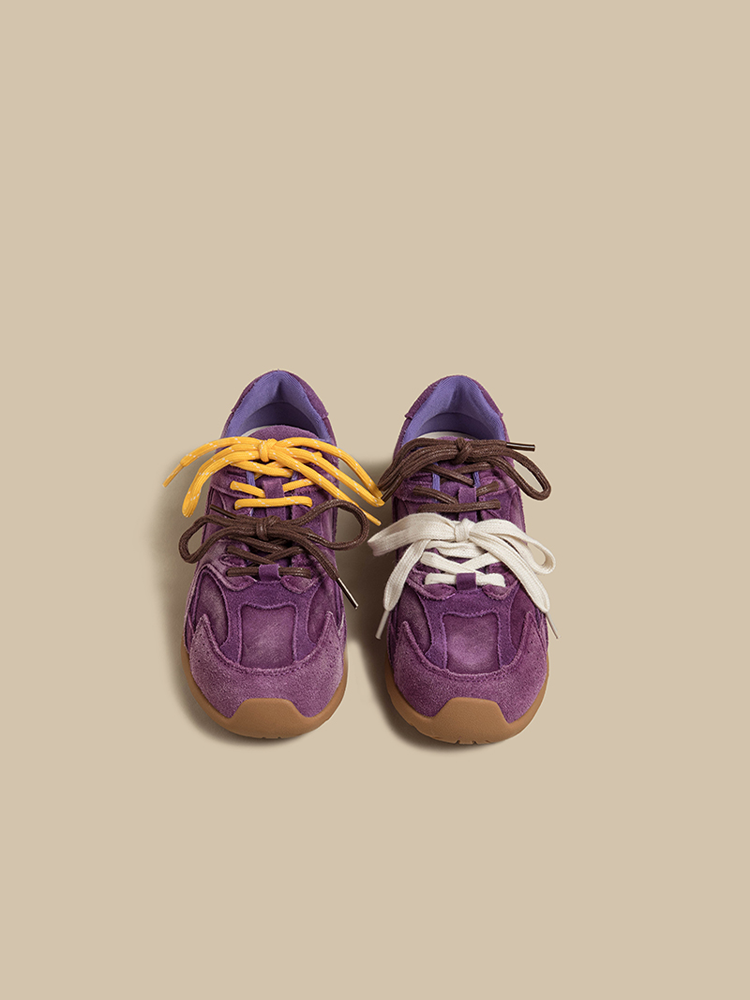 Leather Retro Chunky Trainers