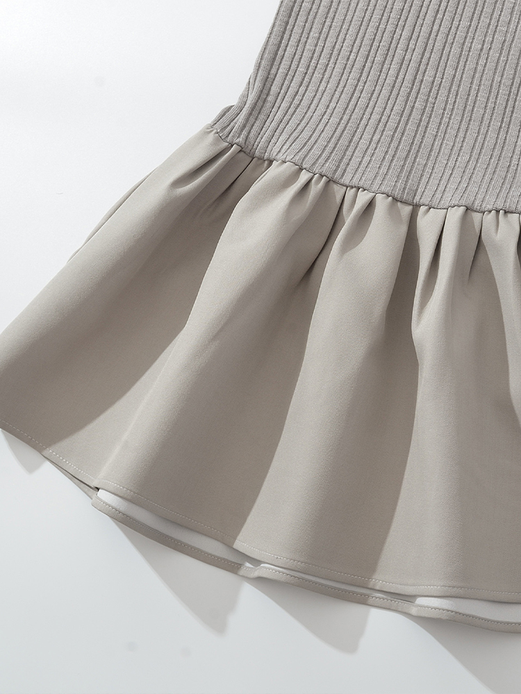 Ballet Style Polo Collar Knit Dress
