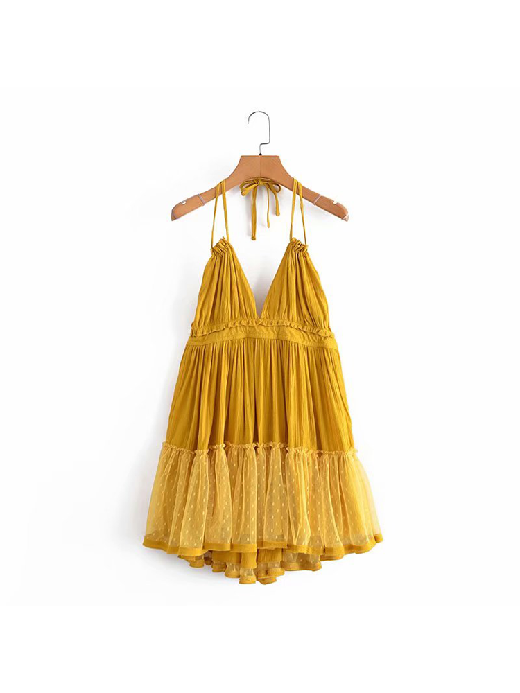 Lace Halter Backless Maxi Dress