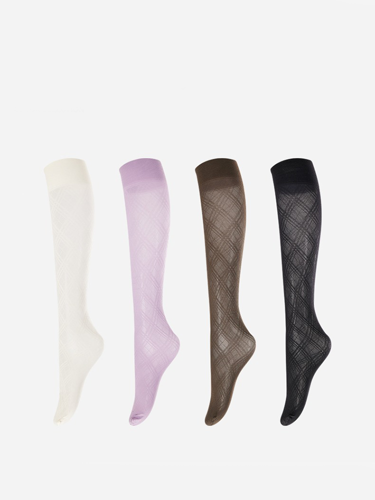 Diamond Grid Mesh Socks Dark Sweet JK Style Thigh Socks