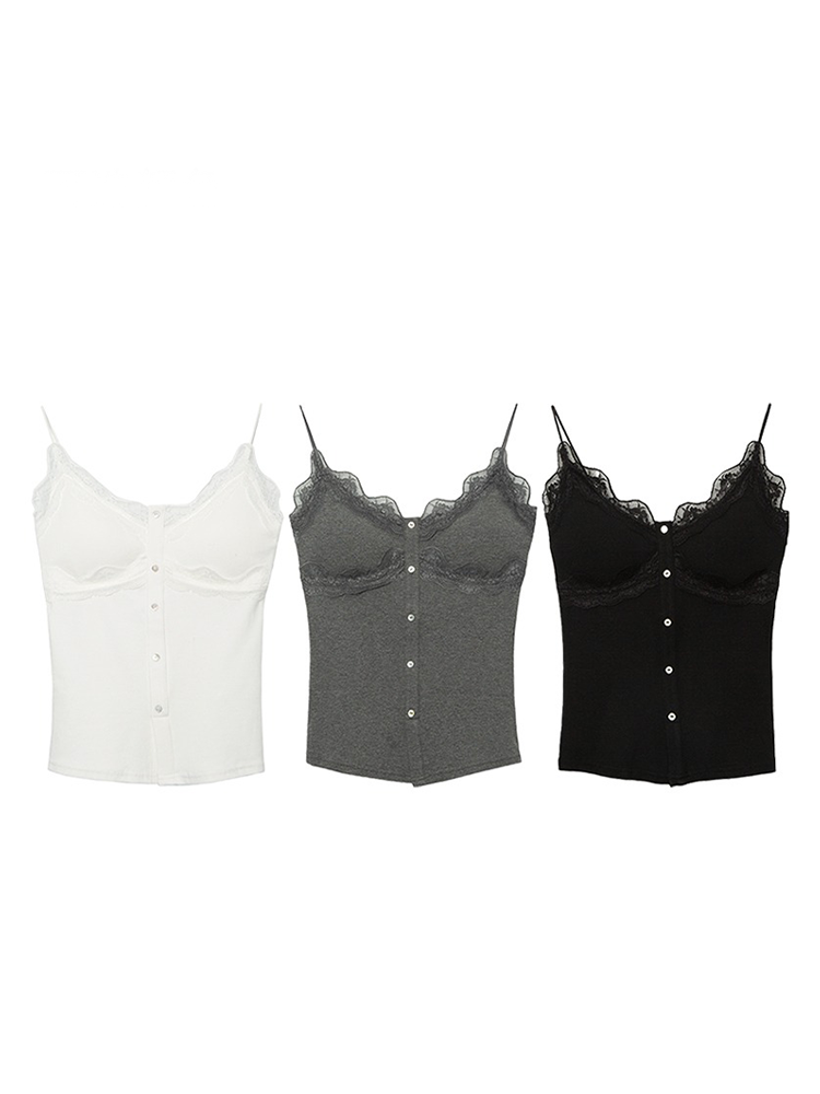 Lace Trim Padded Strap Tank Top – Sweet & Sexy