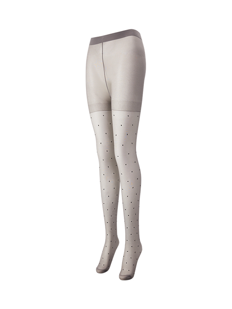Dots Womens Sheer Black White Patterned Pantyhose Stockings - Yangma