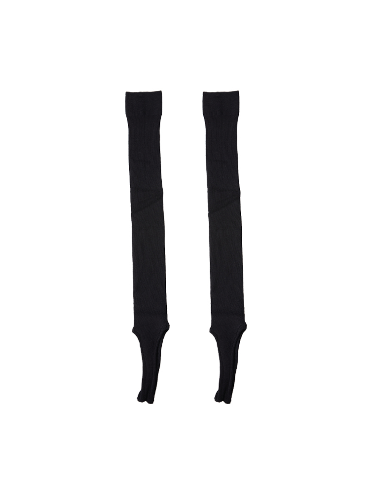 Solid Bowknot Knit Tipi Toe Women's Stirrup Yoga Socks Lightweight Knee-High - Yangma