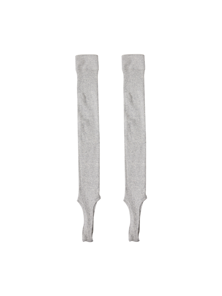 Solid Bowknot Knit Tipi Toe Women's Stirrup Yoga Socks Lightweight Knee-High - Yangma